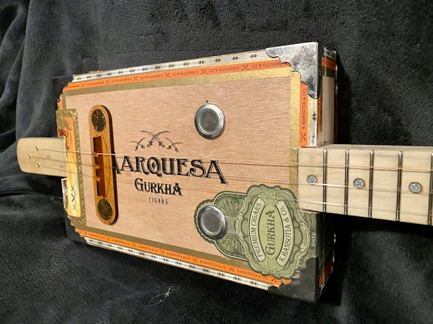 "Thin Ones" Cigar Box Guitar Bridge with vintage U. S. Wheat Pennies